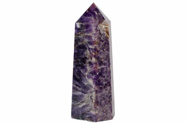 Tall, Polished Chevron Amethyst Obelisk #115464